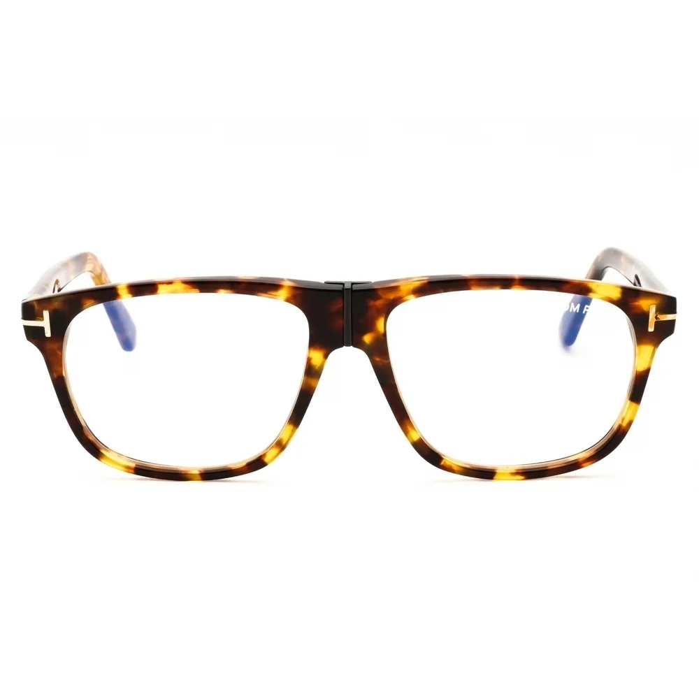 NWT Tom Ford FT5978-B Blonde Havana Rectangle 56mm Eyeglasses